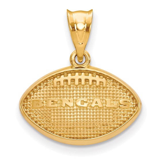 Sterling Silver Gold-plated Cincinnati Bengals Football Pendant Sterling Silver Gold-plated Cincinnati Bengals Football Pendant